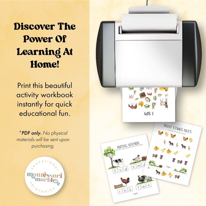 Farm Animals PreK Workbook Bundle