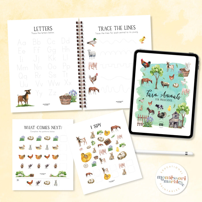 Farm Animals PreK Workbook Bundle
