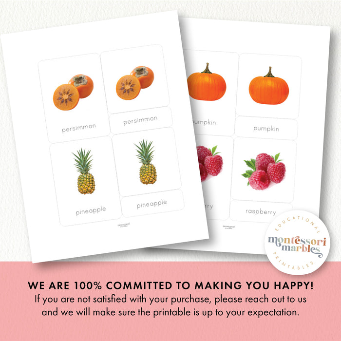 Fruits Montessori Nomenclature Cards