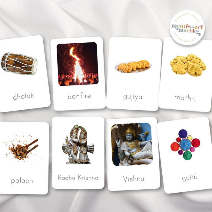 Holi Festival Nomenclature Cards