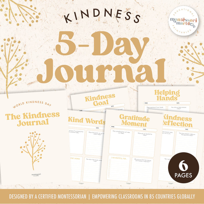 Montessori-Inspired Kindness Journal for Kids Ages 5-9