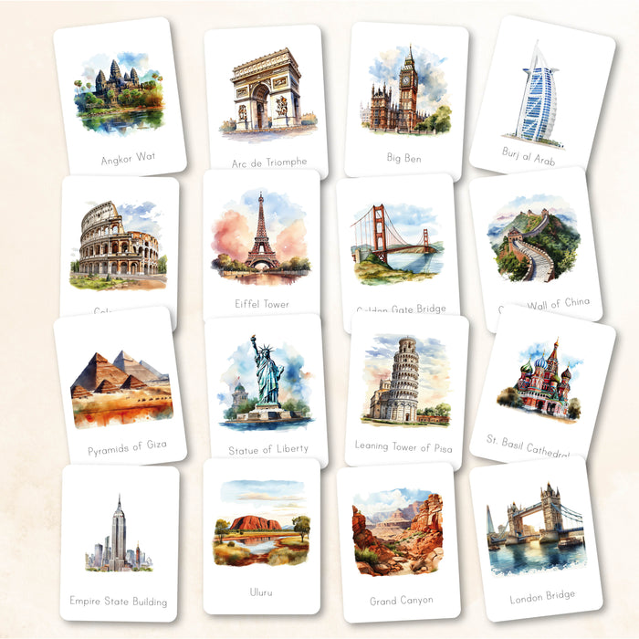 Landmarks Montessori Nomenclature Cards