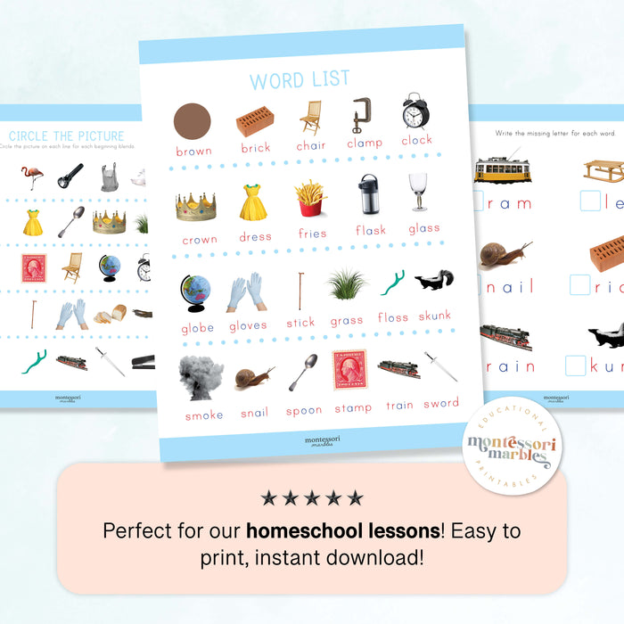 Montessori Blue Series Workbook | Beginning Blends