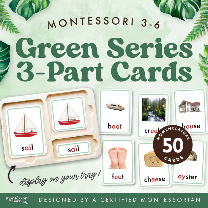 Montessori Green Series Nomenclature Cards