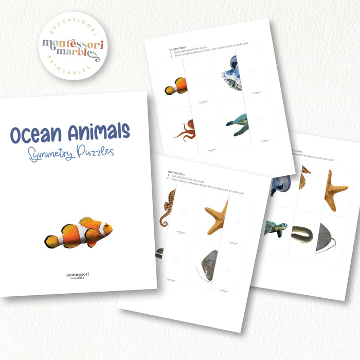 Ocean Animals Symmetry Puzzles