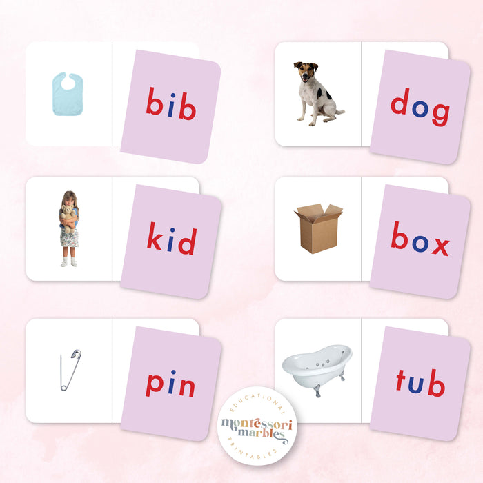 Montessori Pink Series Pairing Cards