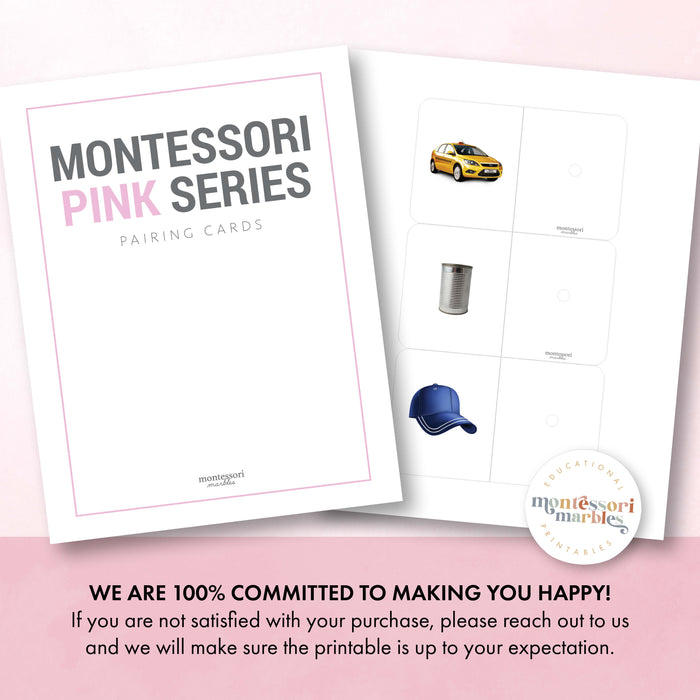 Montessori Pink Series Pairing Cards