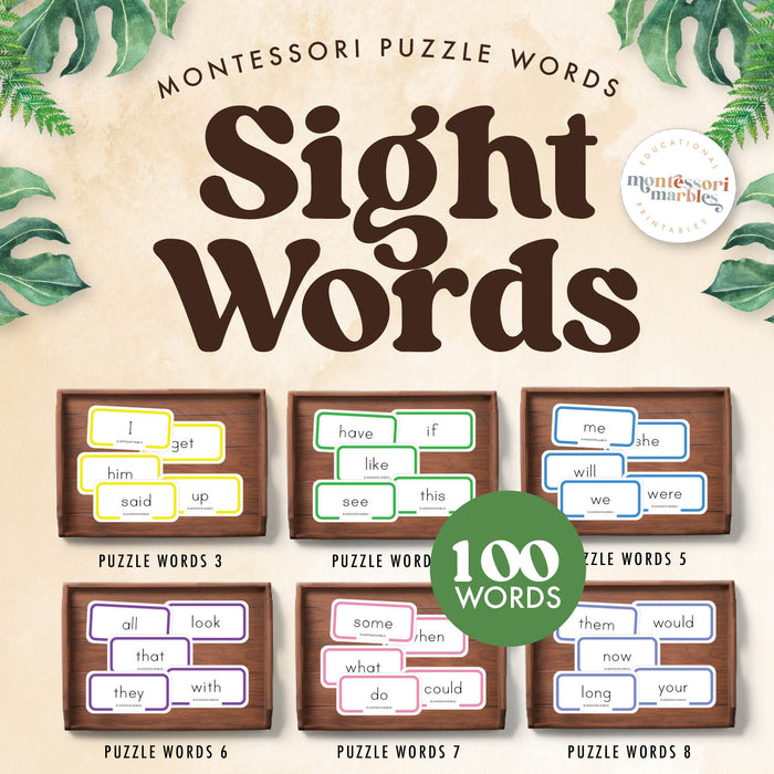 Sight Words (Montessori Puzzle Words)