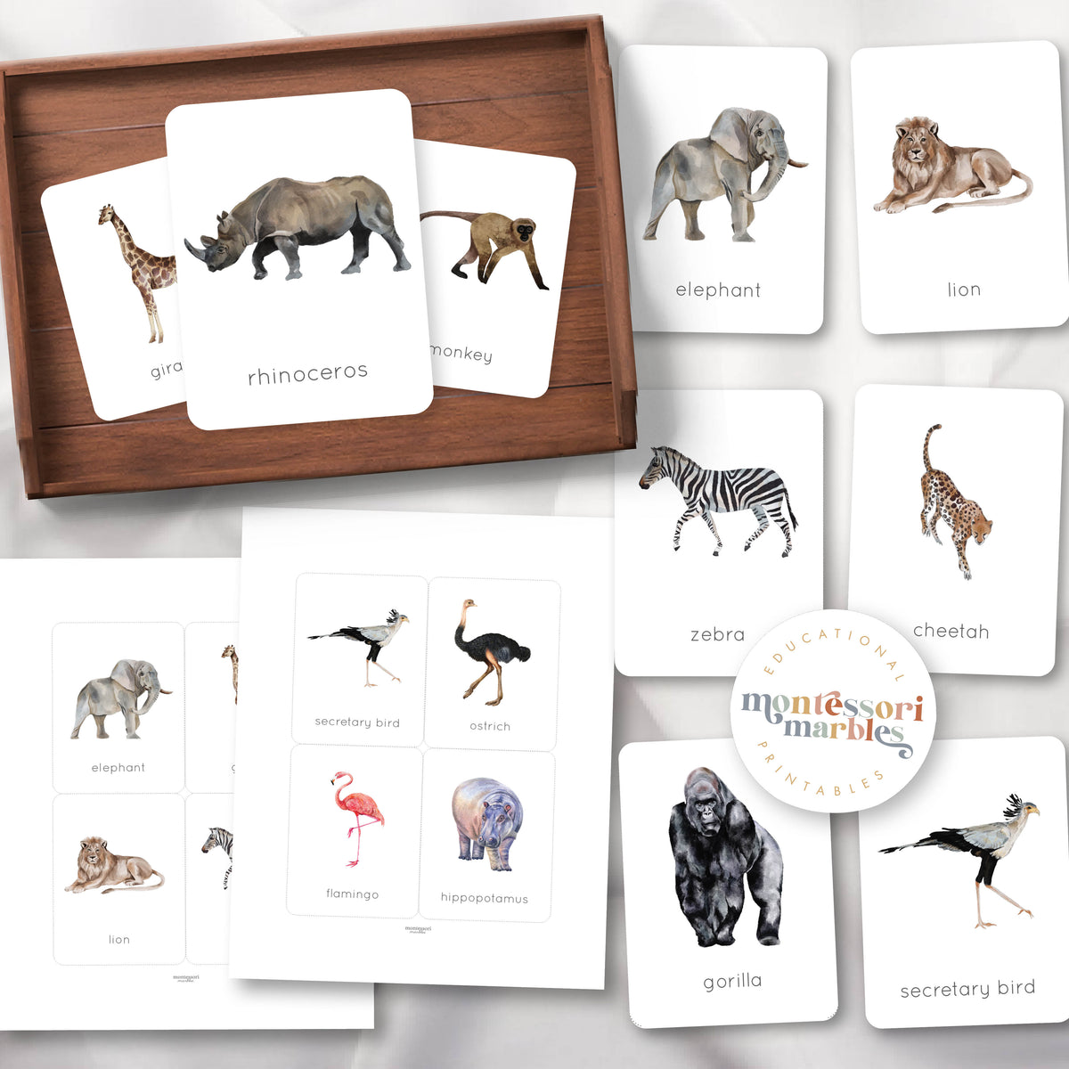 Safari Animals Flash Cards Montessori Inspired Printables safari-animals-flash-cards-montessori-inspired-printables