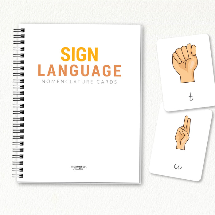 American Sign Language Nomenclature Cards | Cursive