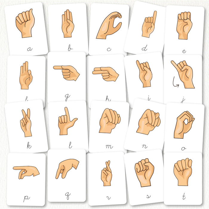 American Sign Language Nomenclature Cards | Cursive