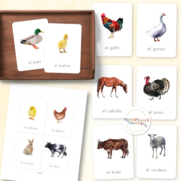 Animales de La Granja Tarjetas Didácticas