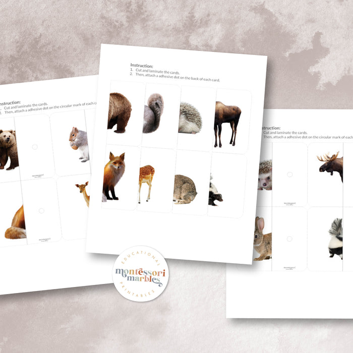 Woodland Animals Two-Piece Puzzles