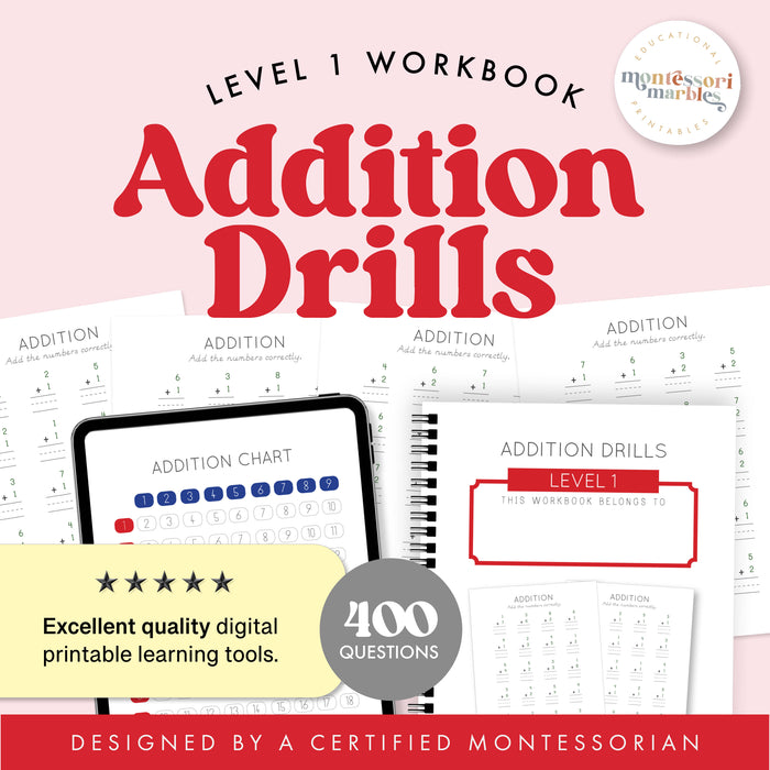 Addition Drills Workbook Level 1