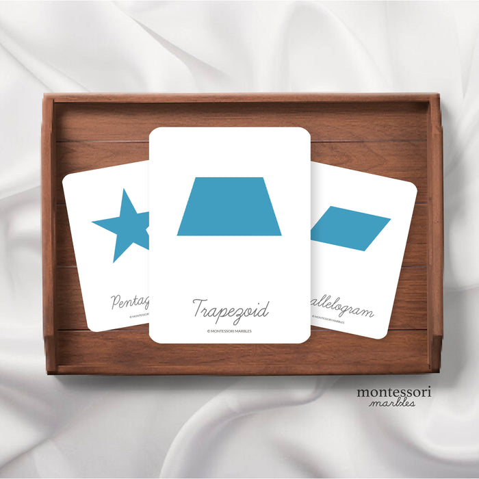 Shapes Flash Cards in Cursive