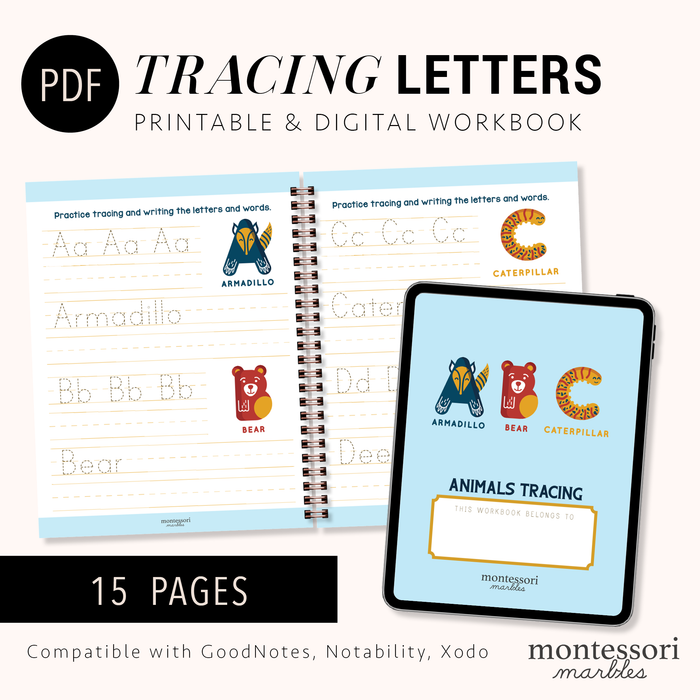 Animals Letter Tracing Workbook