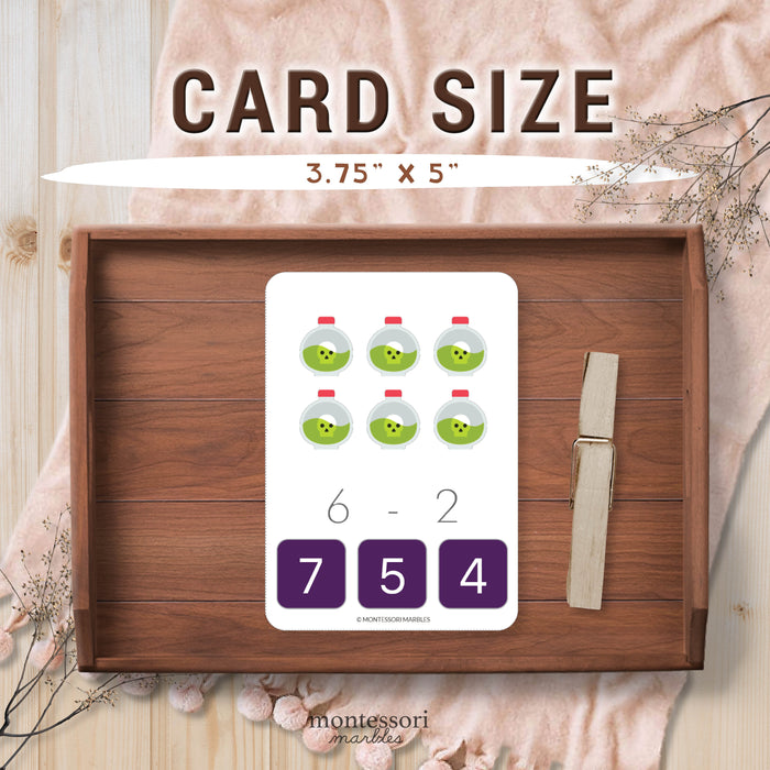 Halloween Subtraction Clip Cards