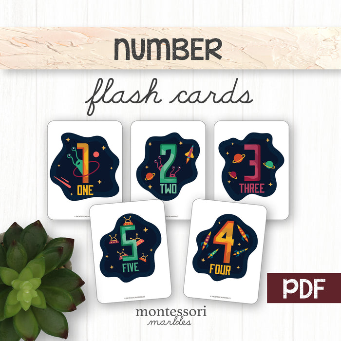 Outer Space Number Cards