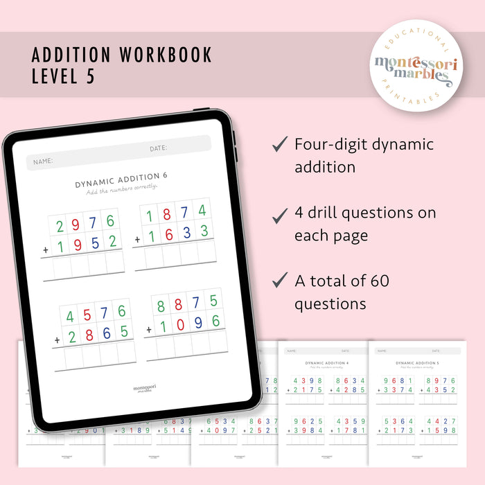 Addition Drills Workbook Level 5