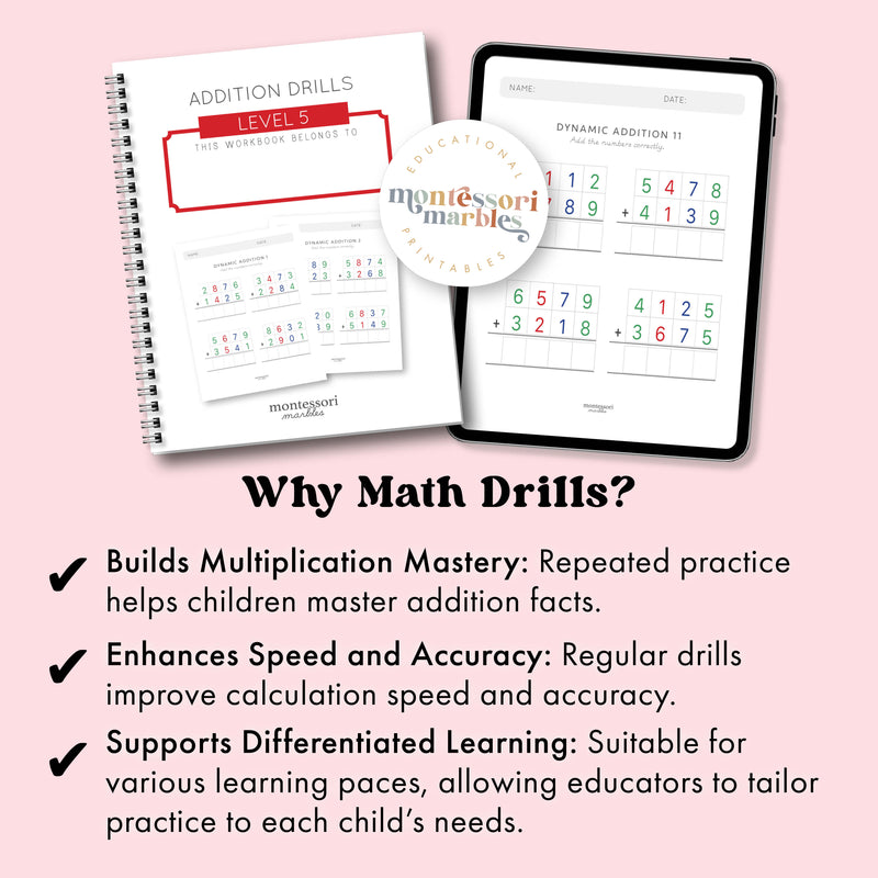 Addition Drills Workbook Level 5