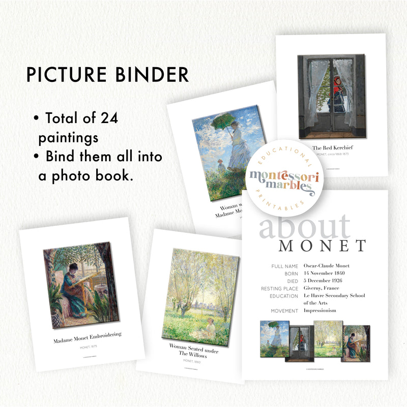 Claude Monet Montessori Picture Binder