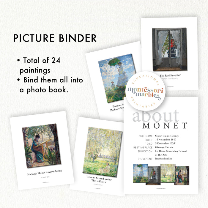 Claude Monet Montessori Picture Binder