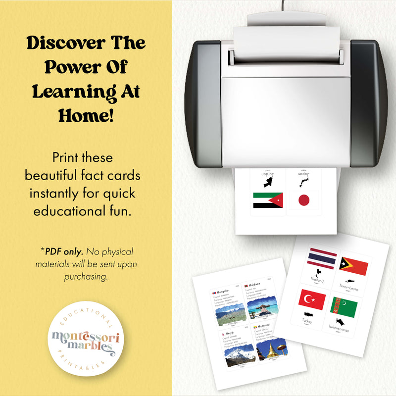 Asian Countries Fact Cards