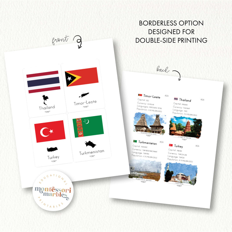 Asian Countries Fact Cards