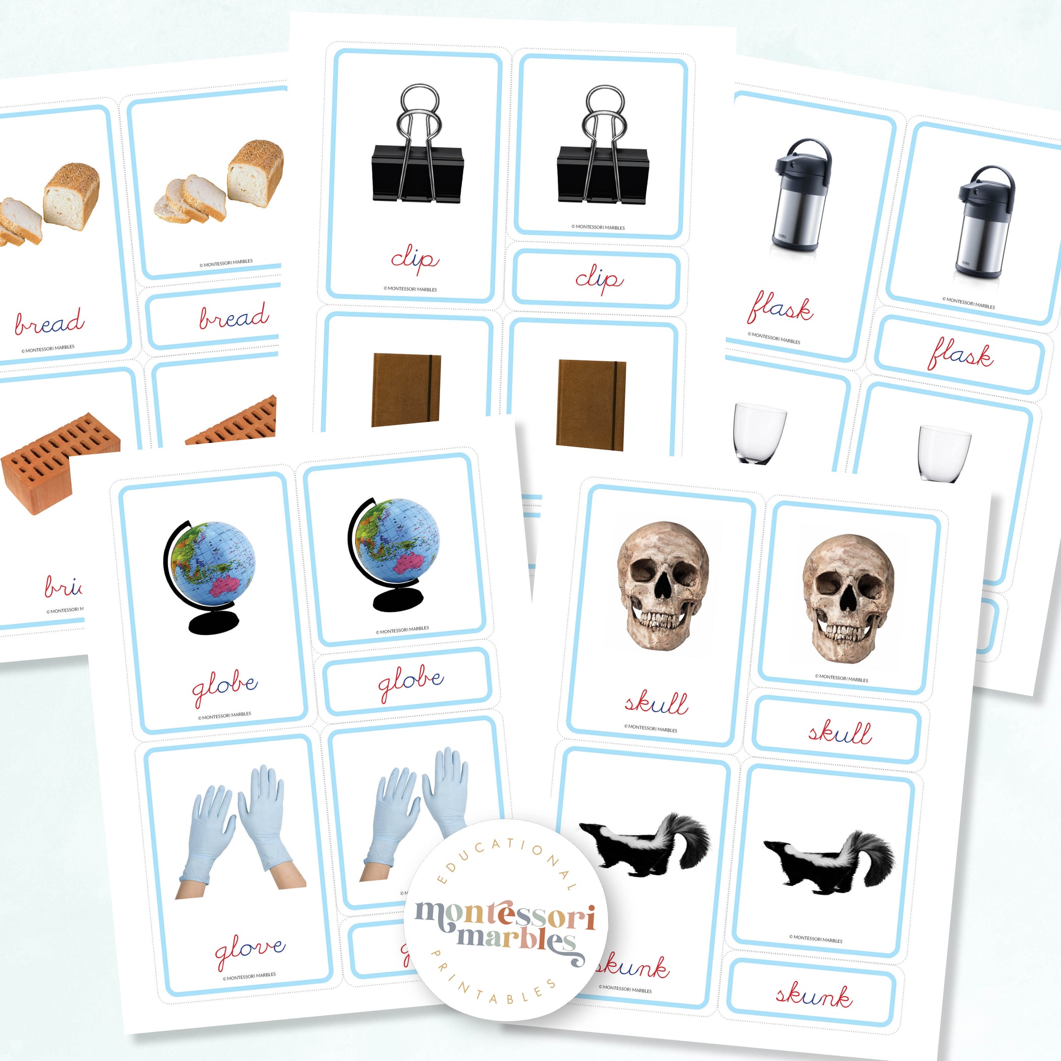 Blue Series Cursive Cards | Phonics Reading Ages 6-8 — Montessori Marbles