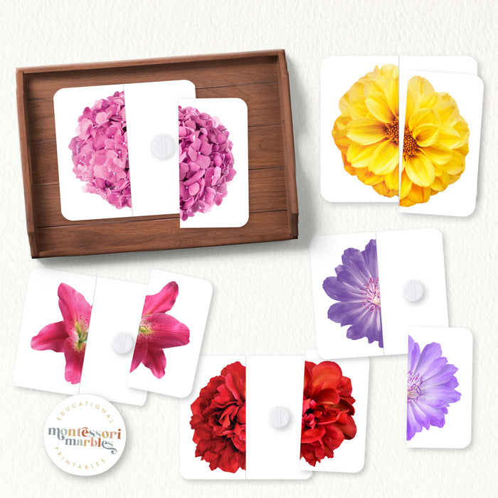 Flowers Two-Piece Matching Puzzles