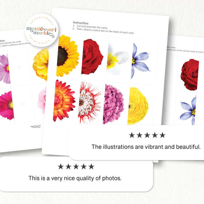 Flowers Two-Piece Matching Puzzles