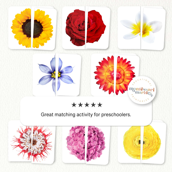 Flowers Two-Piece Matching Puzzles