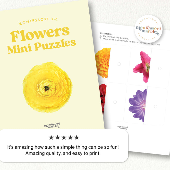Flowers Two-Piece Matching Puzzles