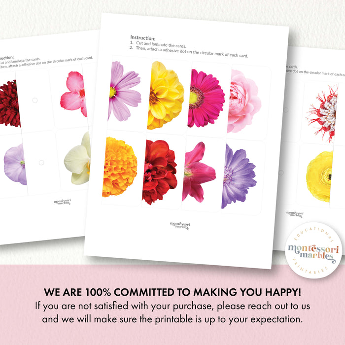 Flowers Two-Piece Matching Puzzles