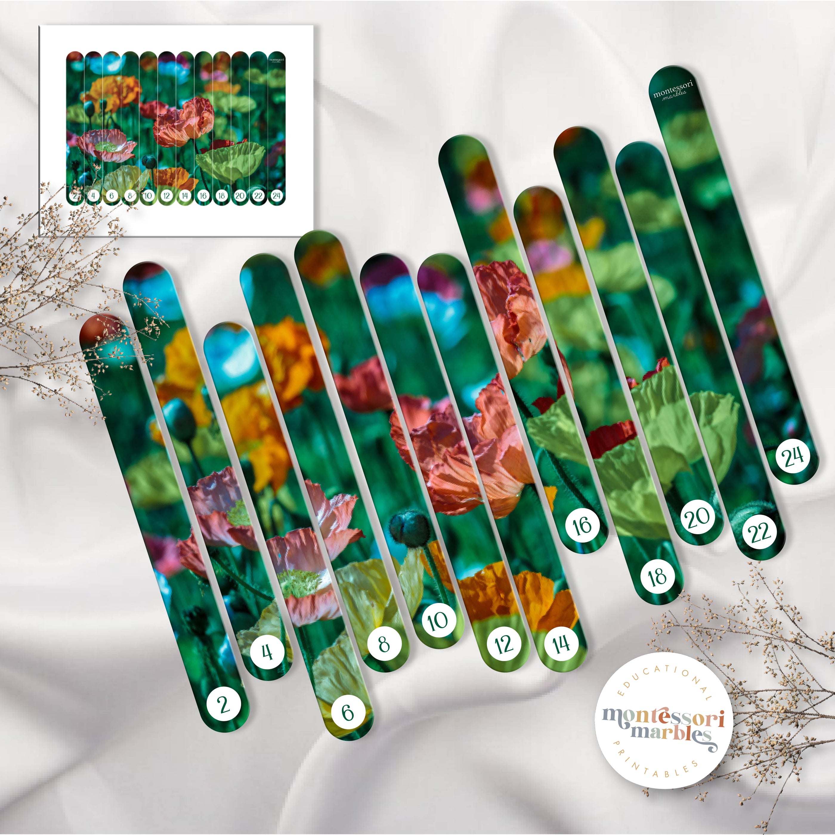 Flowers Skip Counting Activity | Craft Stick Math Puzzles Ages 4-6 PDF ...