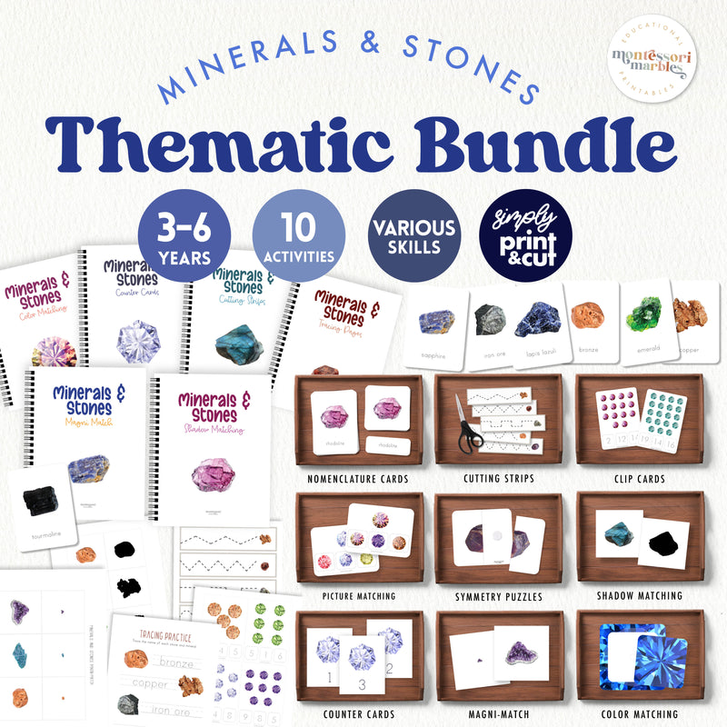 Rocks and minerals activity bundle for geology — ages 3-6