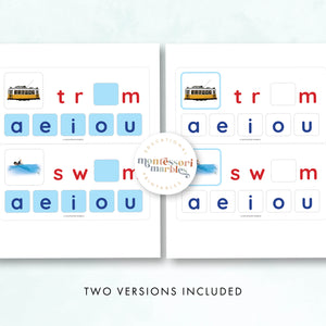 Montessori Blue Series Missing Vowels