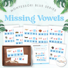 Load image into Gallery viewer, Montessori Blue Series Missing Vowels

