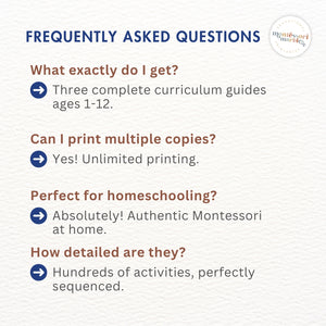 Complete Montessori Curriculum Bundle - Ages 1-12