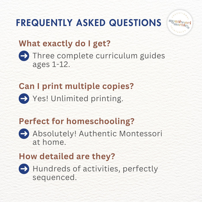 Complete Montessori Curriculum Bundle - Ages 1-12