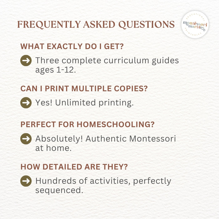 Montessori Curriculum Checklists Bundle