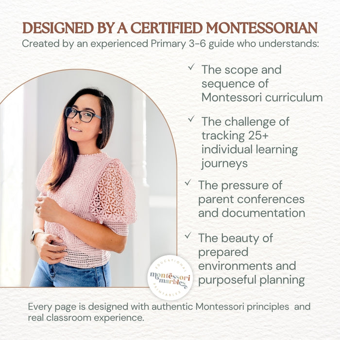 Montessori Teacher Planner | Primary 3-6 Classroom | 100+ Page Printable PDF