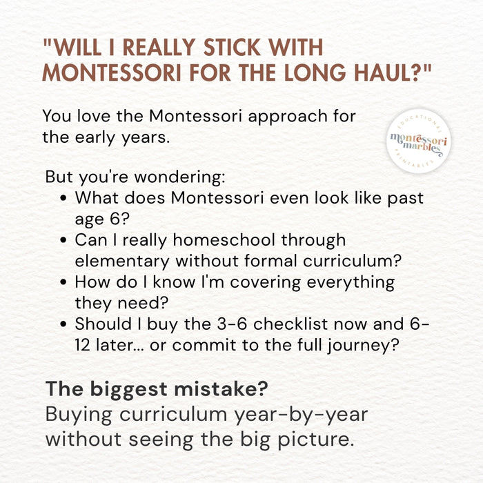 Growing Learner Bundle: Montessori Curriculum Checklists (Ages 3-12)