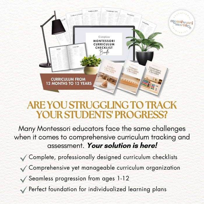 Montessori Curriculum Checklists Bundle