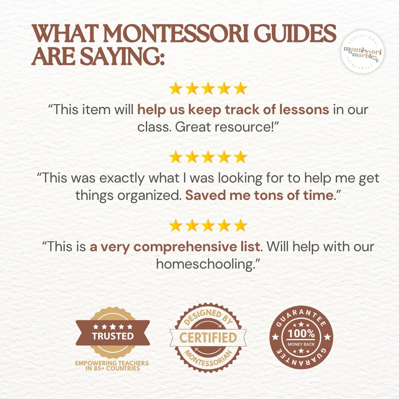 Complete Montessori Curriculum Checklist Bundle | Teacher Resources Ages 1-6