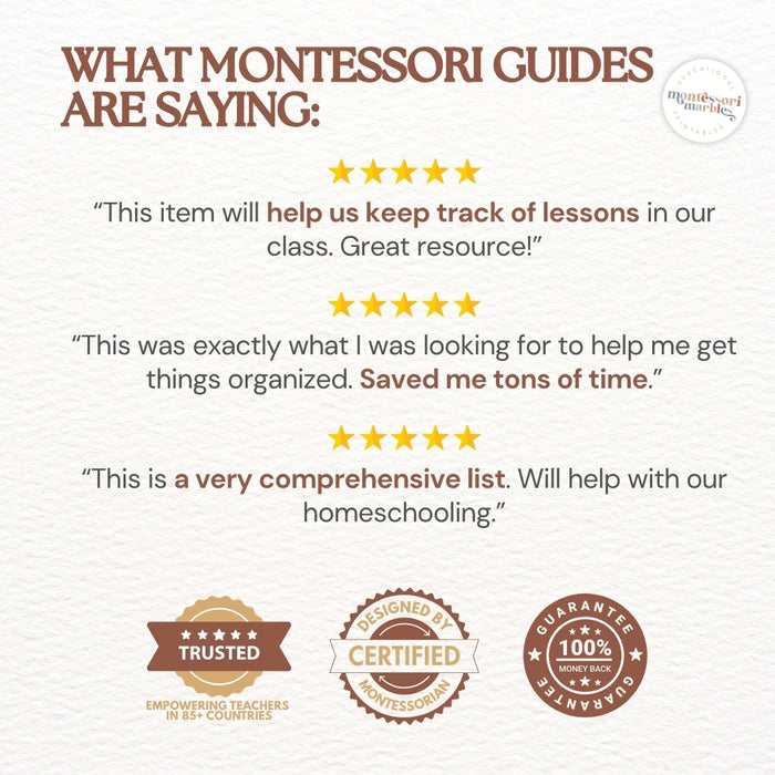 Complete Montessori Curriculum Checklist Bundle | Teacher Resources Ages 1-6