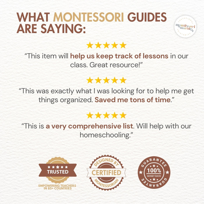 Complete Montessori Curriculum Checklist Bundle | Teacher Resources Ages 1-6