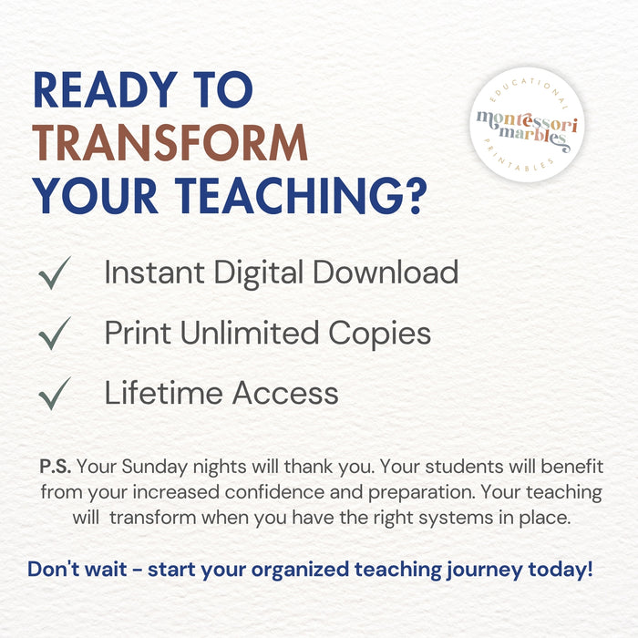 Complete Montessori Curriculum Bundle - Ages 1-12