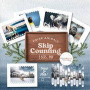 Polar animals skip counting craft puzzle — ages 3-6