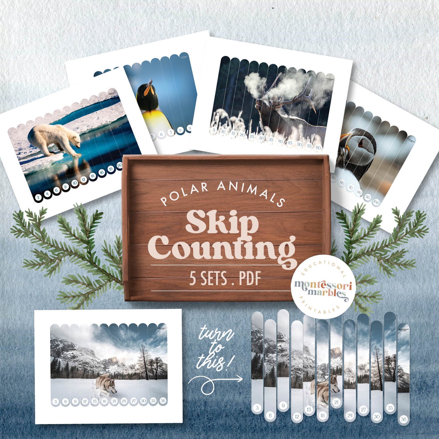 Polar Animals Skip Counting | Math Puzzles K-1 Ages 5-7 PDF ...